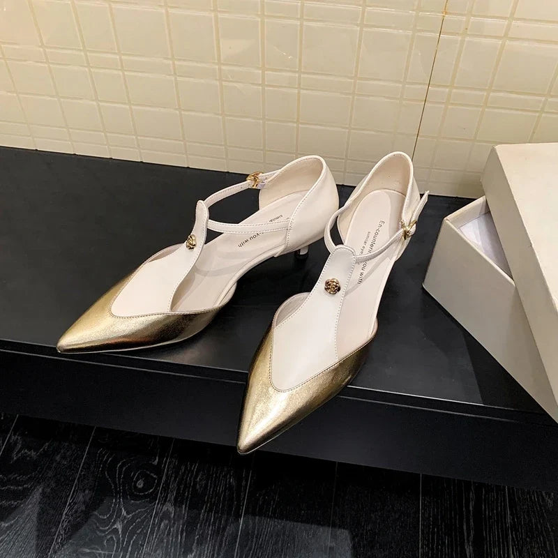 sheepskin pointed loosely fastened high Heels
