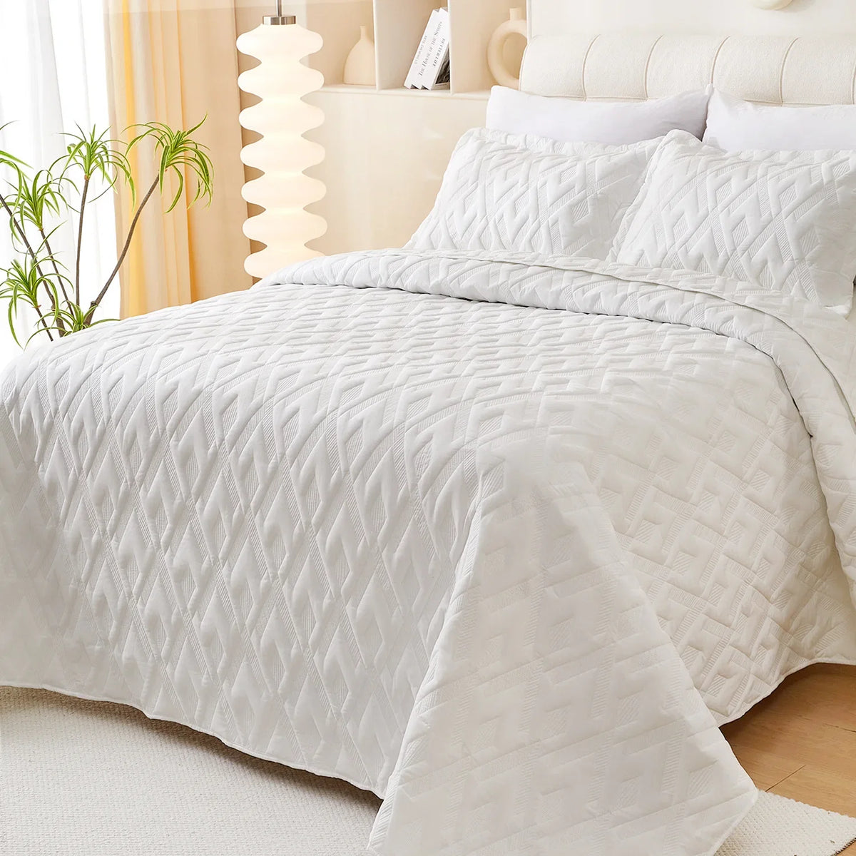 Pure Color Quilted Bedding Set