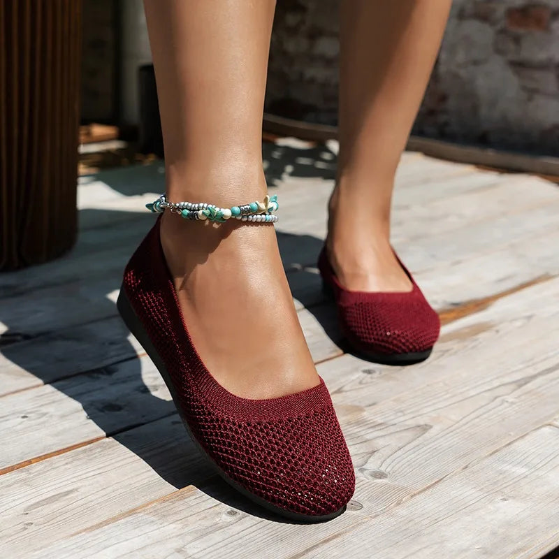 Flat Sole Single Shoe Spring/summer/autumn Mesh Fabric Shallow Mouth Soft Sole Breathable Loafers