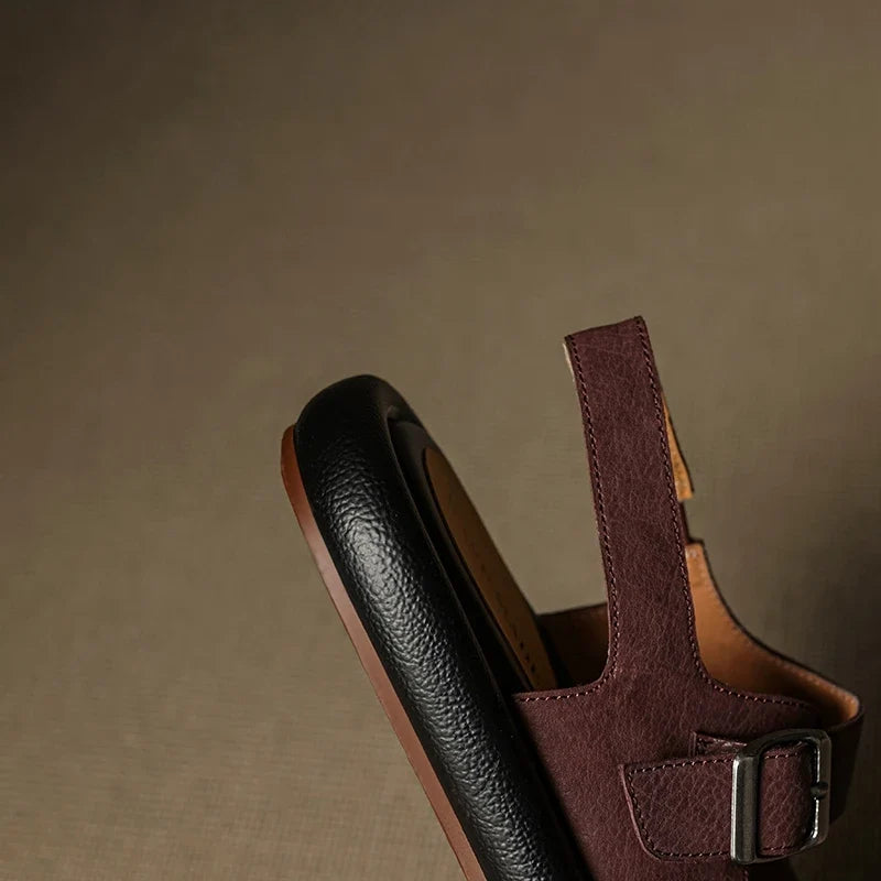 horse leather low Heel
