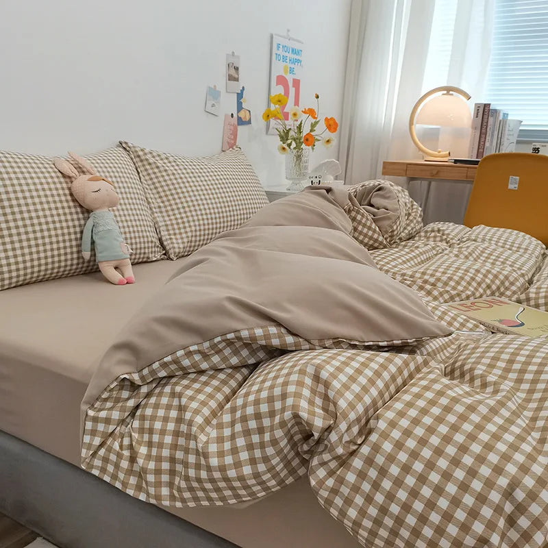 Japanese Plaid Bedding Sets