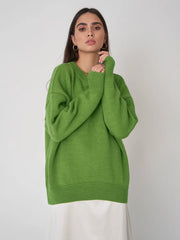 Roll With The Flow O Neck Knitted Pullover