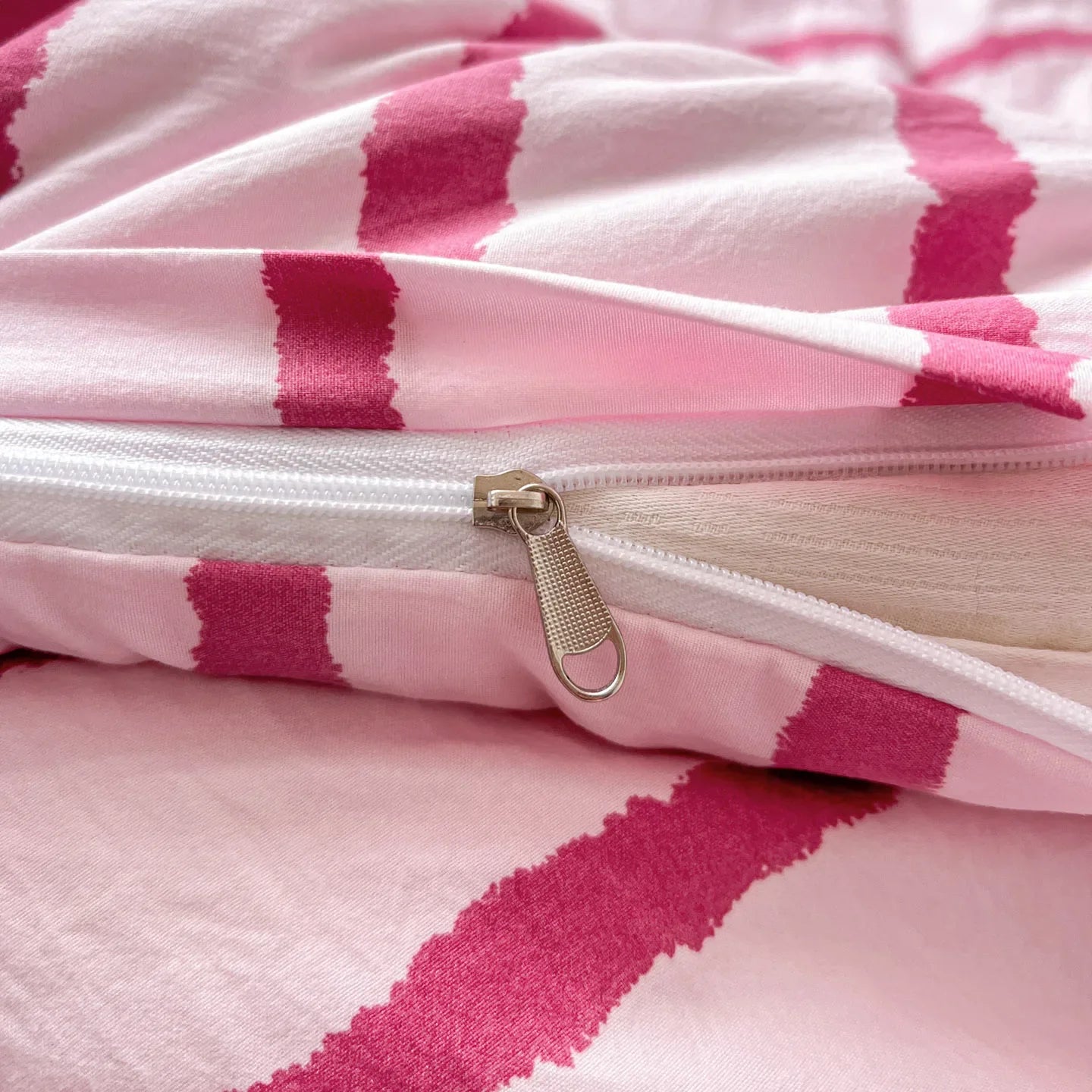 INS Pink Stripe Series Soft Bedding Set