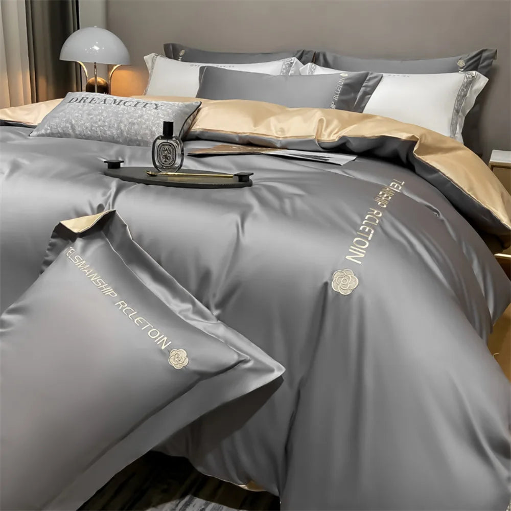 Thickened Brushed Pure Cotton 4-piece Bedding Set