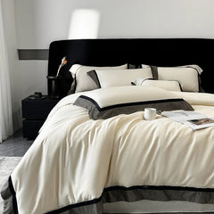 4Pcs Premium 1000TC Egyptian Cotton Simple Solid Color Bedding Set