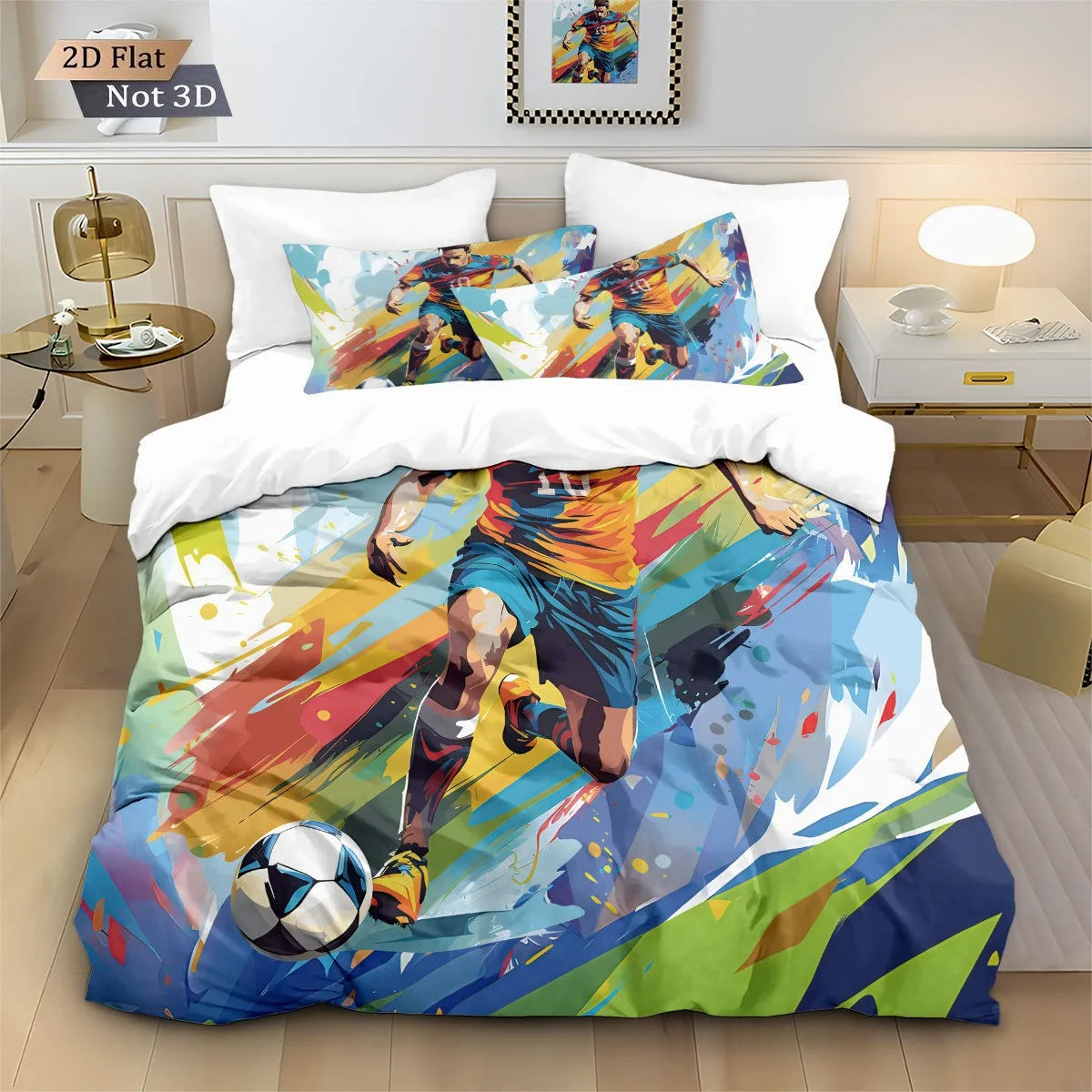 Customized Duvet Cover Set Soccer Football Sports Theme Bedding Set