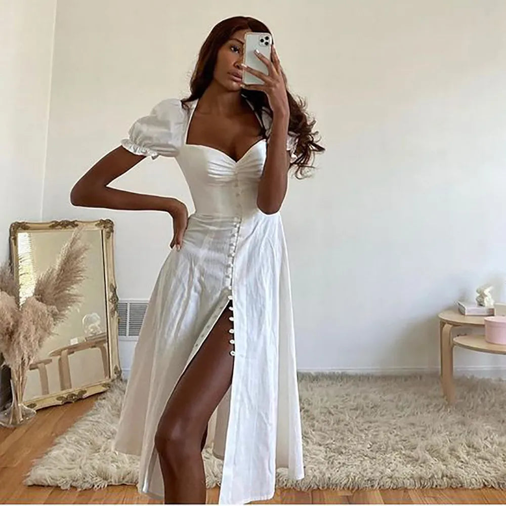 Bells Button Down Split Dress