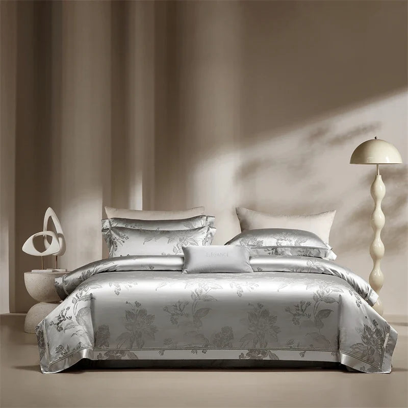 Luxury Satin Jacquard Lyocell Cotton Silky Soft Bedding Set
