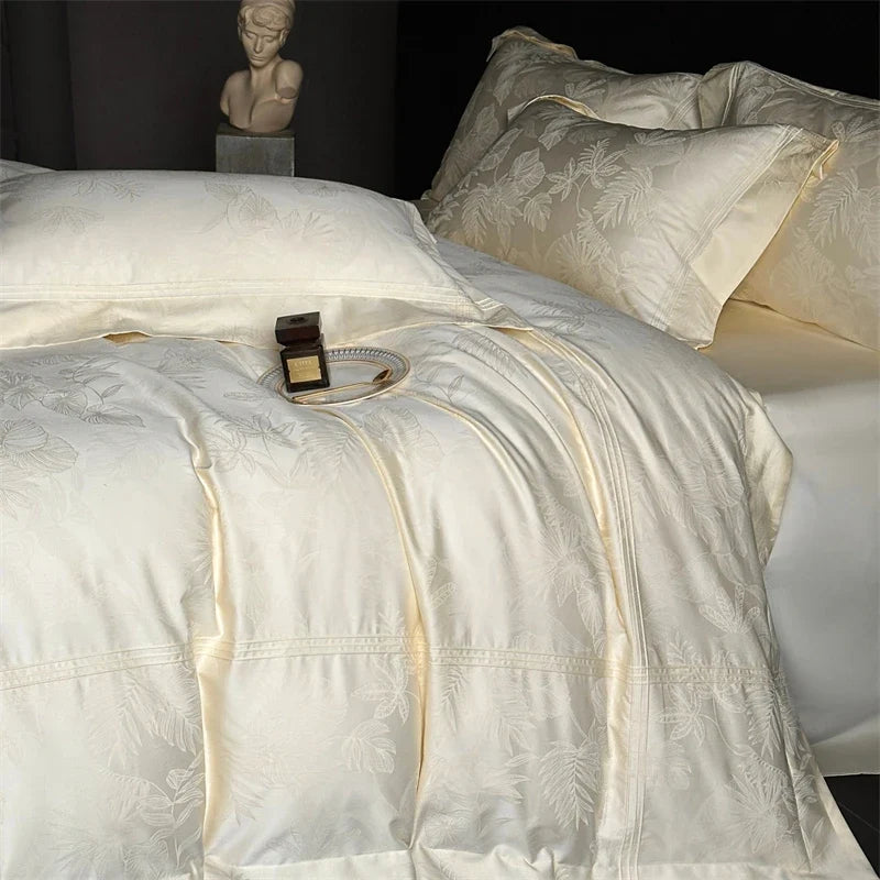 Premium 1000TC Egyptian Cotton Jacquard Luxury 4Pcs Bedding Set