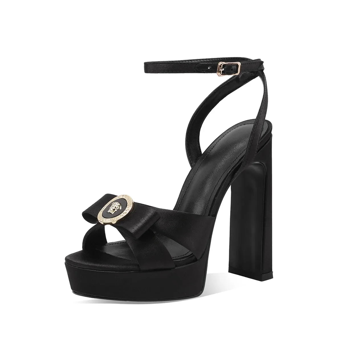 Purple Satin Platform Sandals