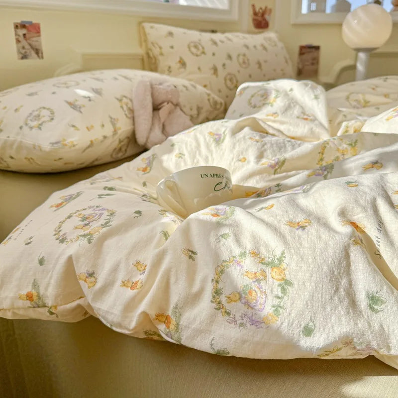Wave Point Washed Cotton Bedding Set