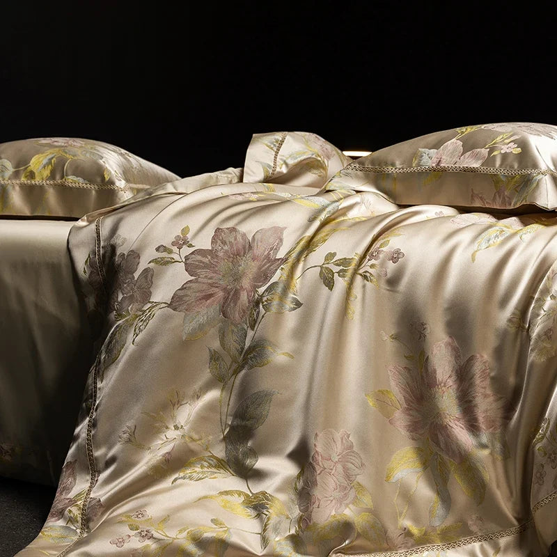Brocade Jacquard Egyptian Cotton Patchwork European Luxury Bedding Set