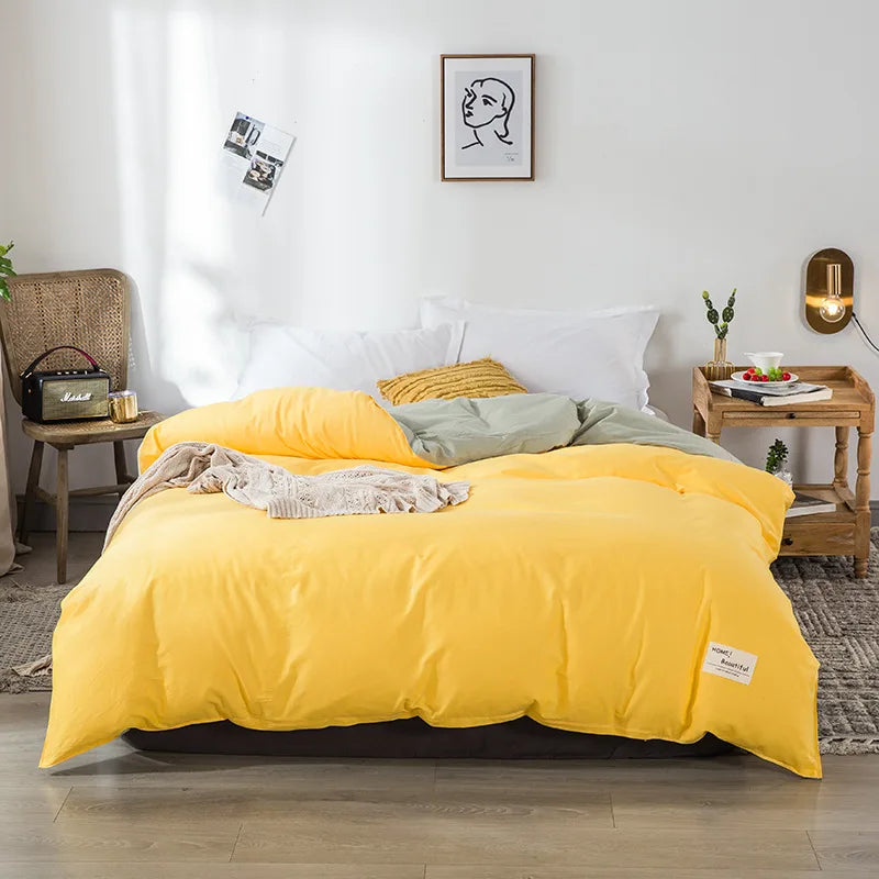 1PC Cotton Single Double Quilt Cover Simple Solid Color Korean Version Duvet Covers Skin Friendly Bedding Comforters Covers