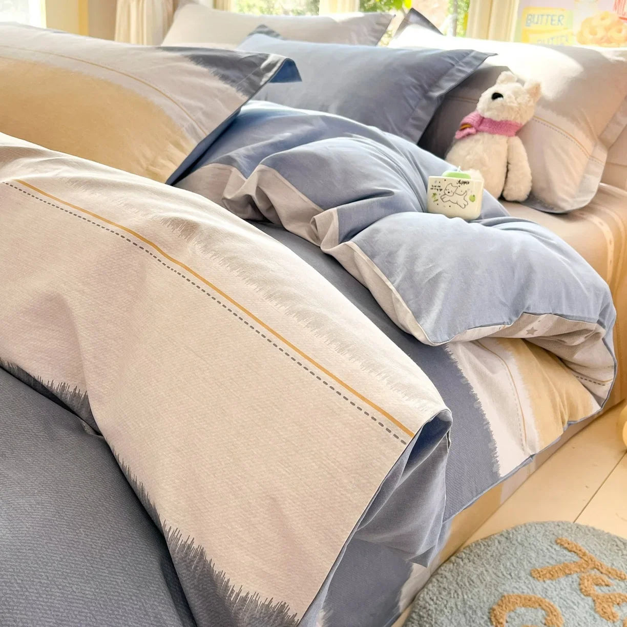 Pastoral Style Florals 100% Cotton Duvet Cover Soft Skin Friendly Single Double Bed Covers Pillowcases Queen King Bedding Set