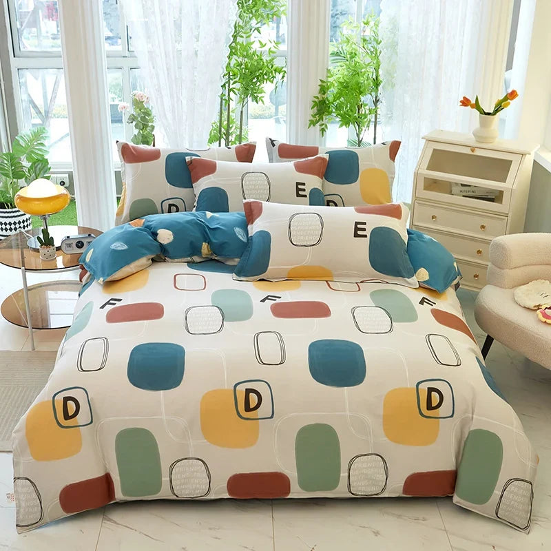 Geometric comforter cover 100%  Minimal 1 piece Cotton Skin-friendly Duvet cover Quilt covers for queen king single size bed