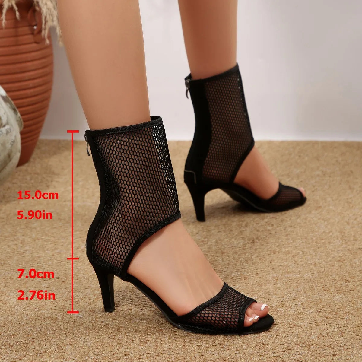 black Women Mesh Sandals
