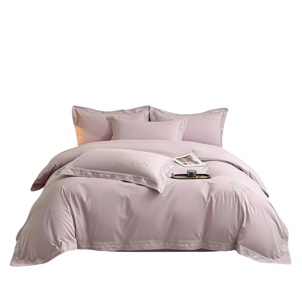 High Quality Long Staple Cotton Embroidery 4 Piece Bedding Set