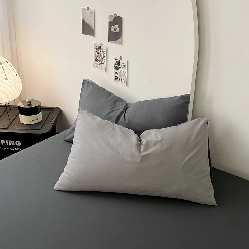 Solid Color Brushed Microfiber Bedding Set