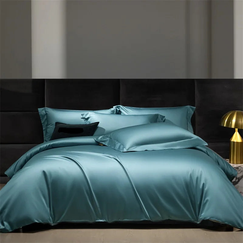 Hotel Grade Solid Color Luxury 1000TC Long Staple Cotton Soft Bedding Set