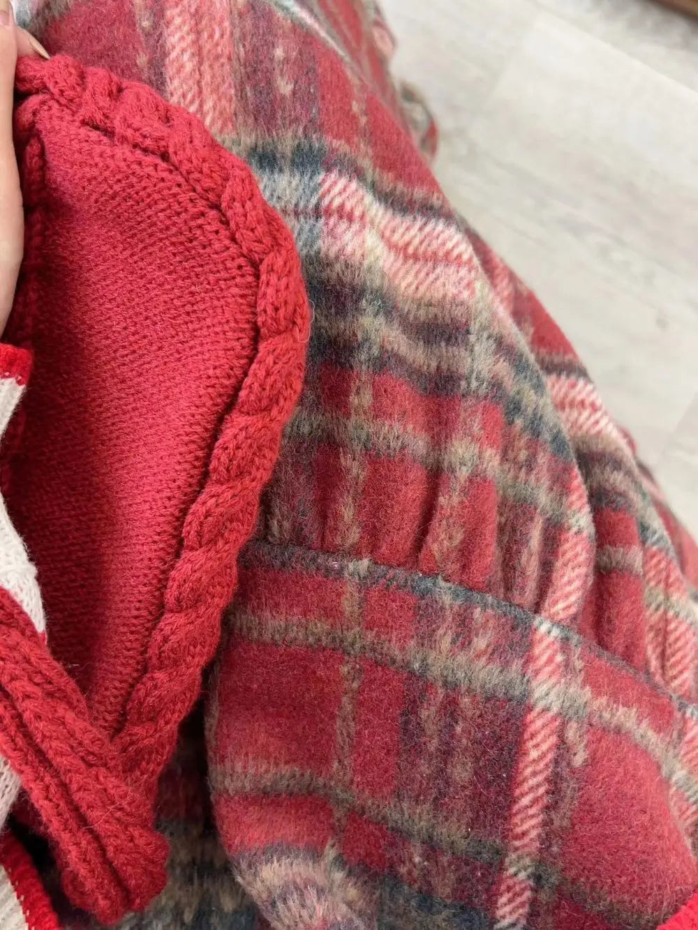 Plaid Wool Tiered Cottagecore Skirt
