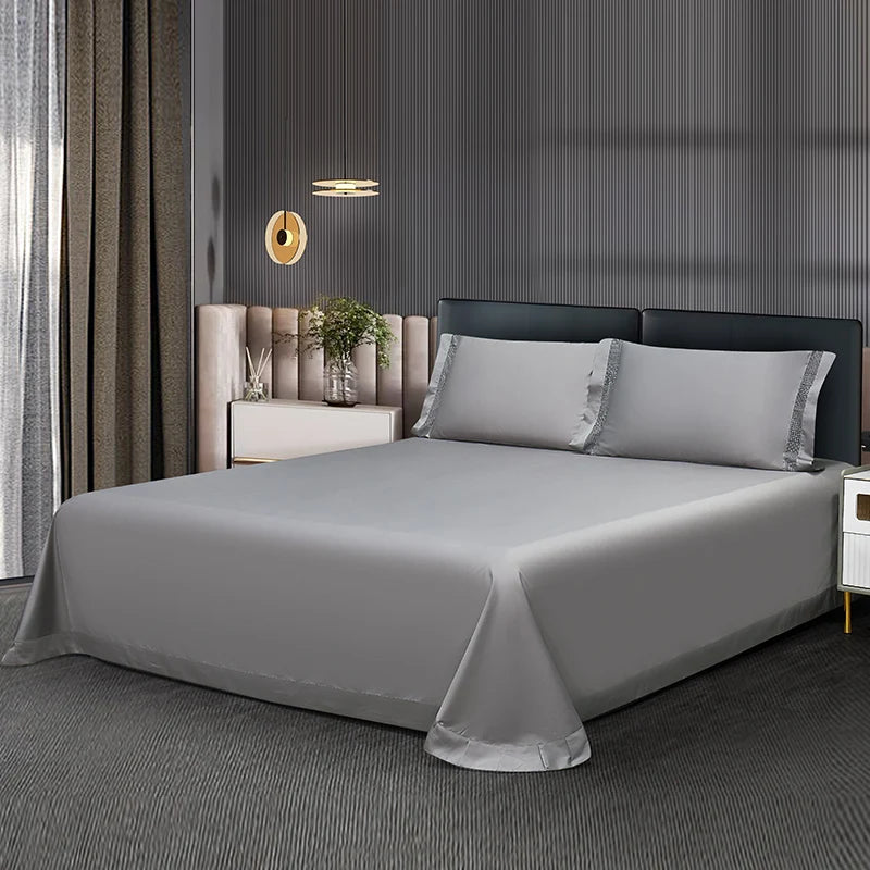 1400TC Egyptian Cotton Grey Luxury Hotel Style Hollow Wide Edge Bedding Set