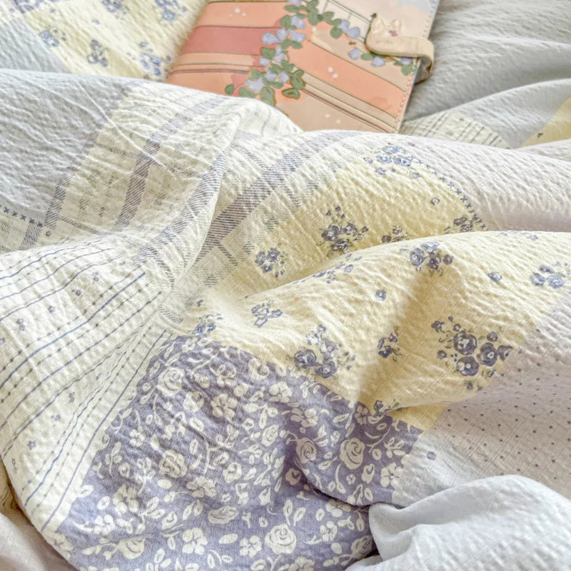 Korean Double-layer Gauze Lace Ruffle Bedding Set