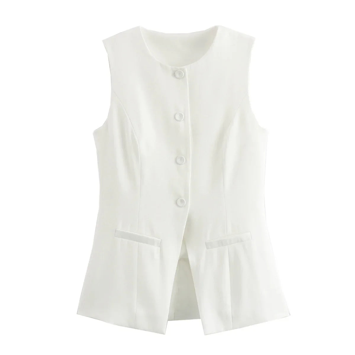 So Dramatic Button Up Vest Top
