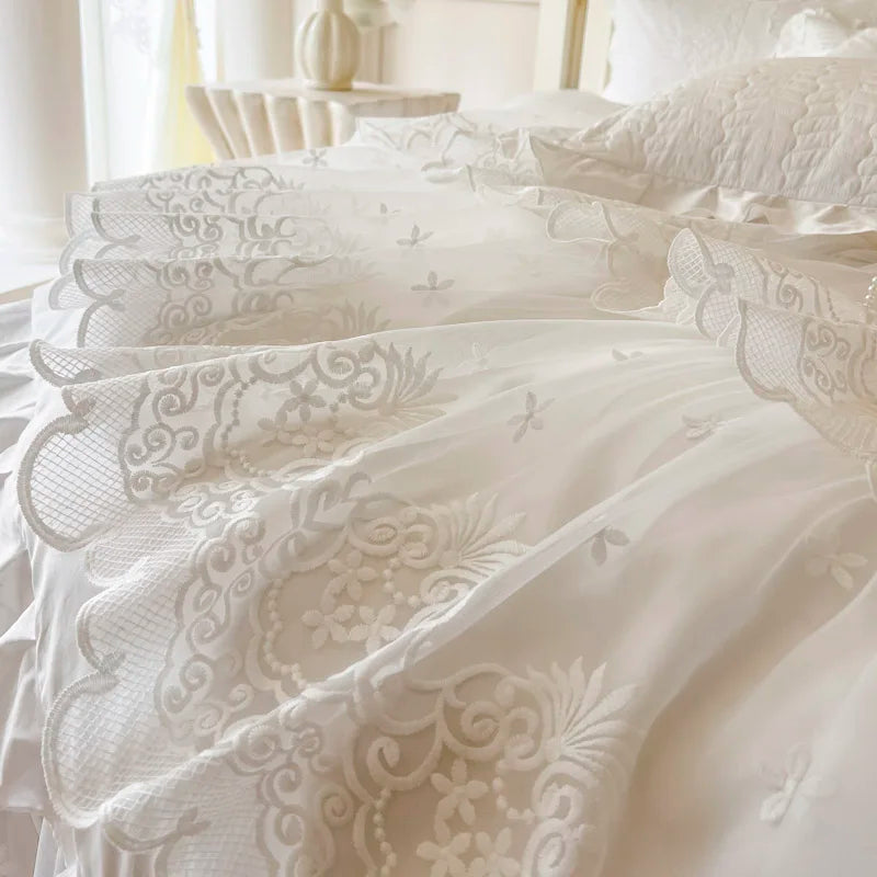 4/6Pcs Princess Wedding Bedding Set
