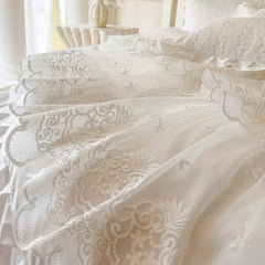 4/6Pcs Princess Wedding Bedding Set