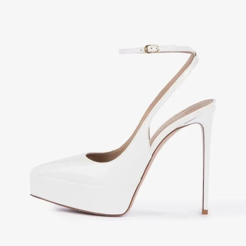 rose gold Patent Leather Platform Sandals