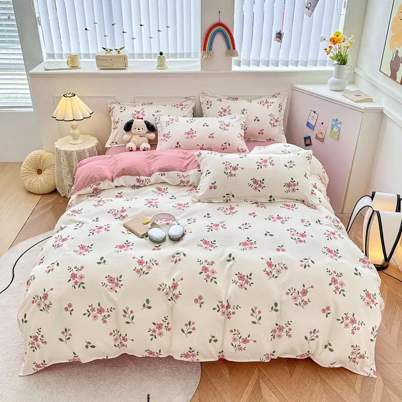 White Pink Bedding Set