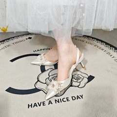 Style White Low-Heeled Single Shoes