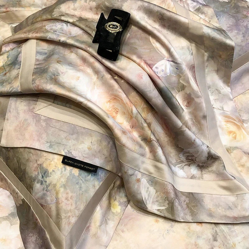 Flowers Digital Printing Wide Edge 1000TC Lyocell Cotton Soft Silky Bedding Set