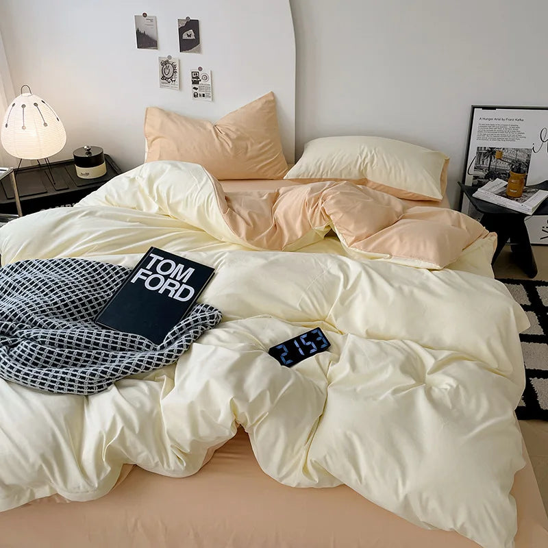 Solid Color Brushed Microfiber Bedding Set
