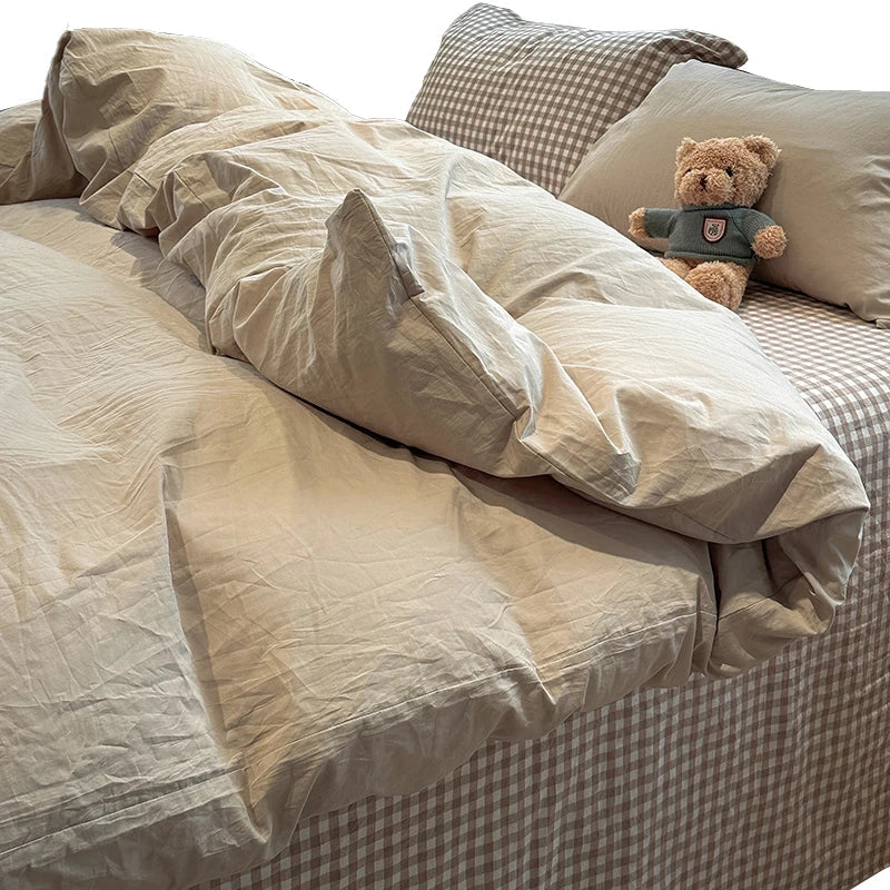 Japanese Solid Brushed Bedding Sets
