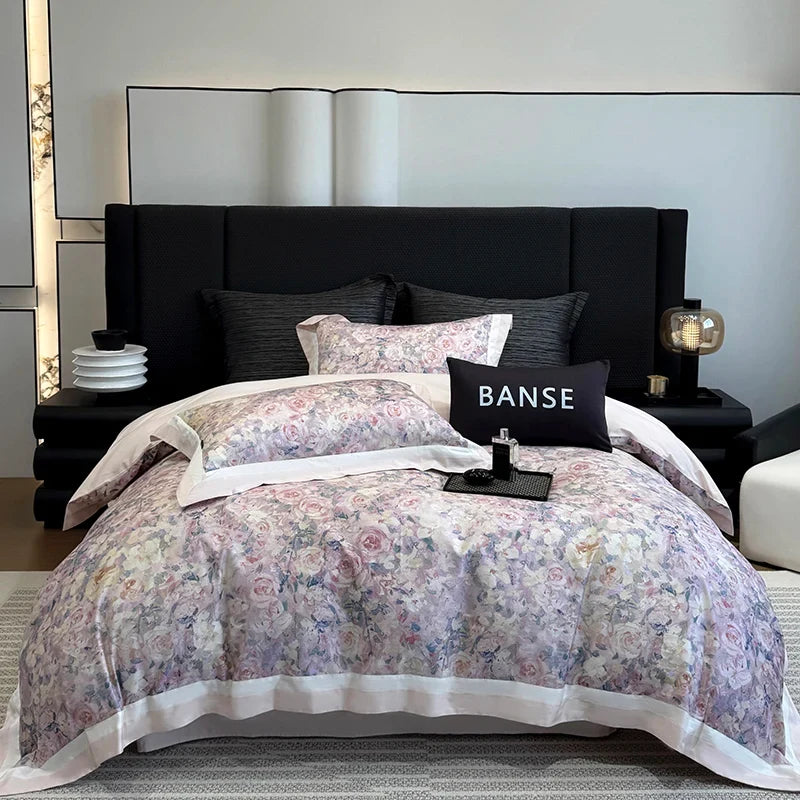 1000TC Egyptian Cotton Luxury Digital Printing Queen King Size Bedding Set
