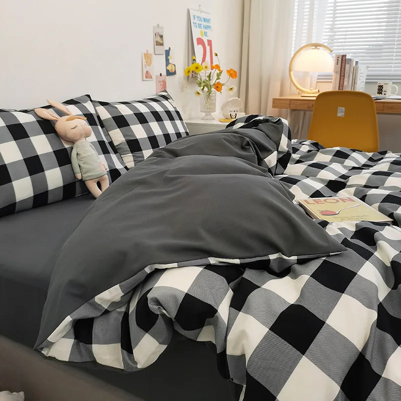 Japanese Plaid Bedding Sets