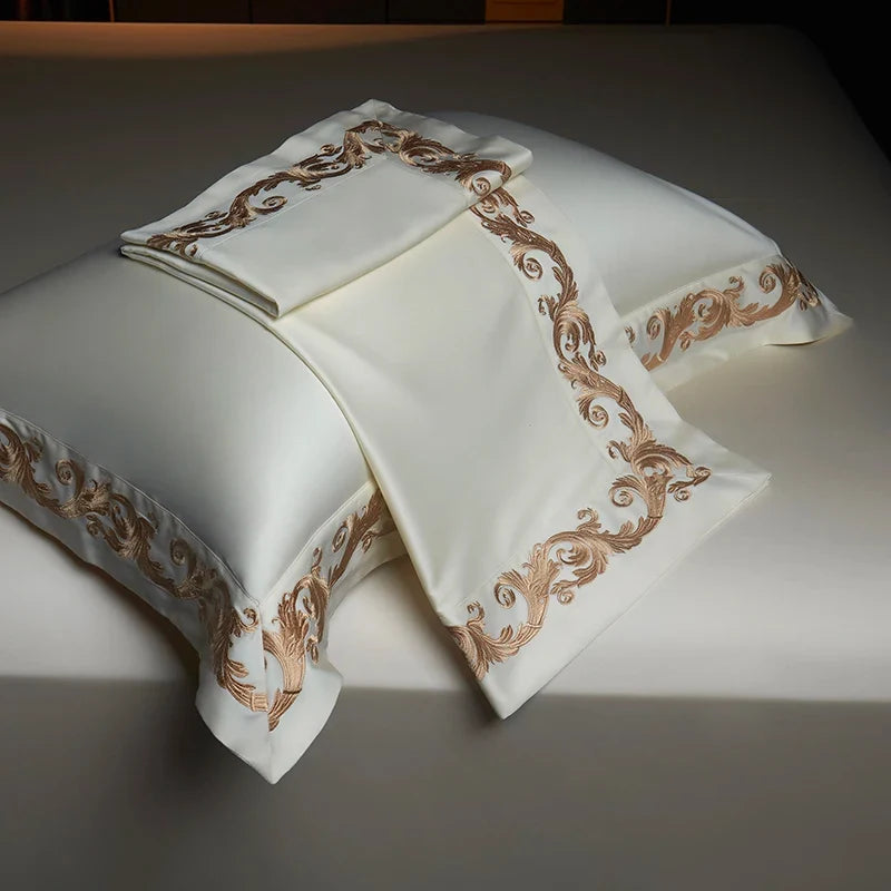 1400TC Egyptian Cotton Luxury Gold Embroidery Bedding Set