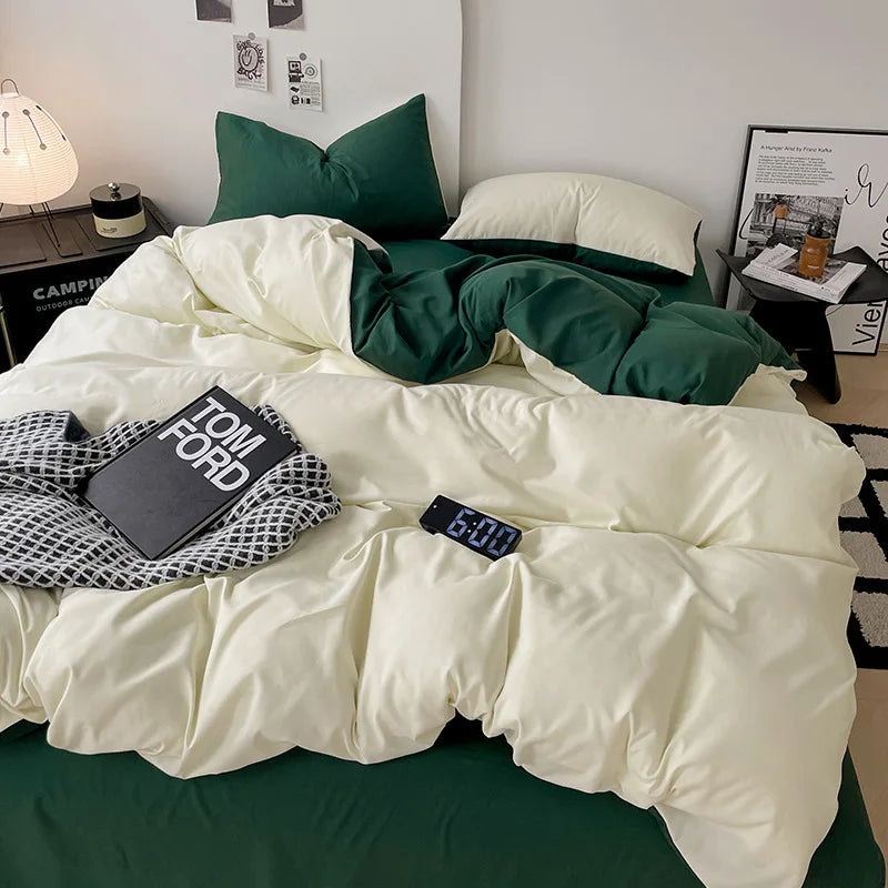 Solid Color Brushed Microfiber Bedding Set
