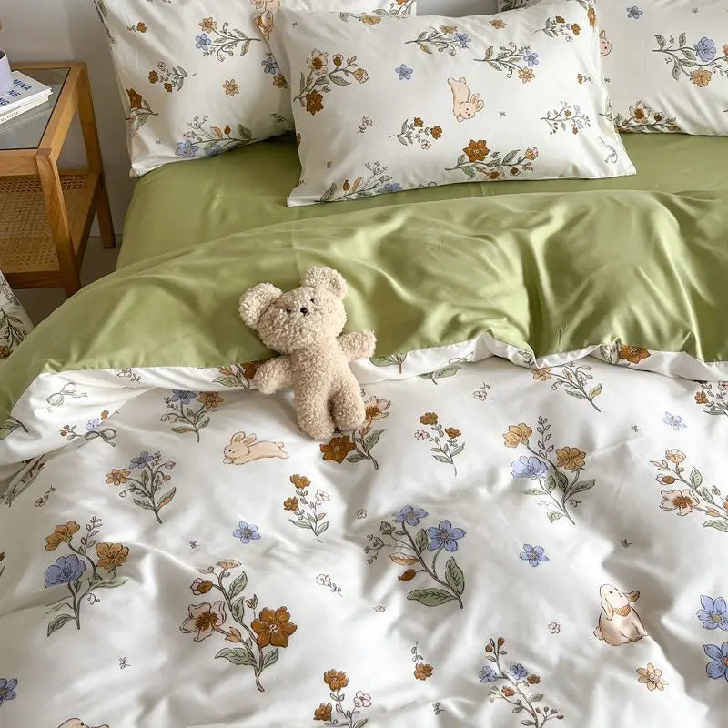 Pink Floral Bedding Set