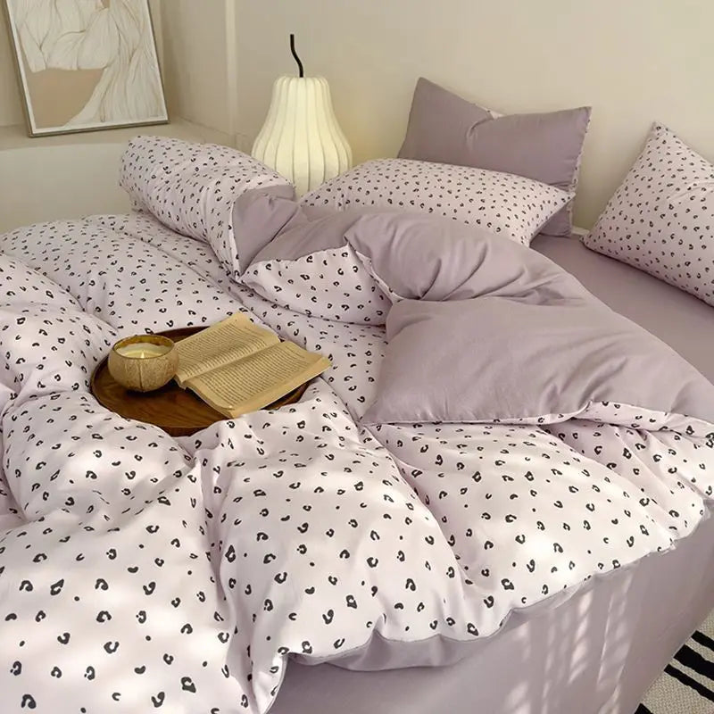 Dusty Purple Leopard Bedding Set