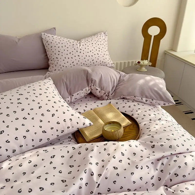 Red Cherry Duvet Cover Set No Filler Ins Style Korean Full Queen Size Girls Boys Flat Sheet Pillowcase Bedspread Set