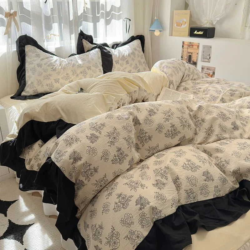 Korean Princess Lace Bedding Set