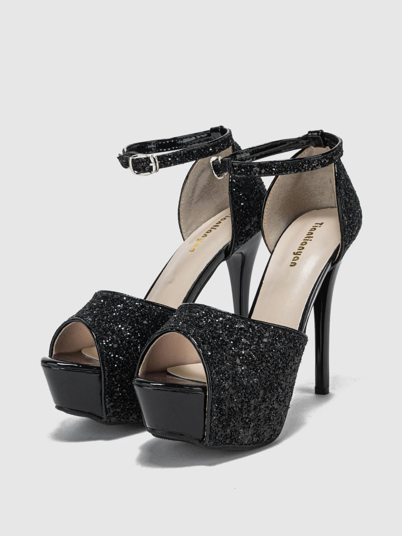 Sequin High-Heeled Sandals