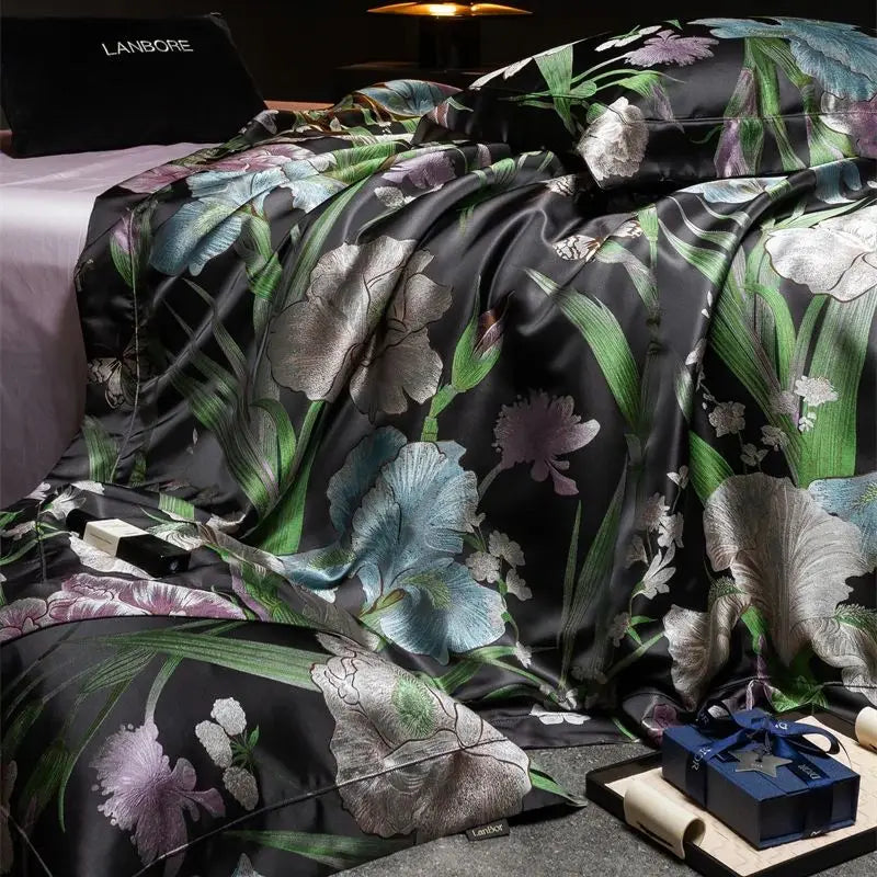 Floral Botanical Jacquard Luxury Bedding Set
