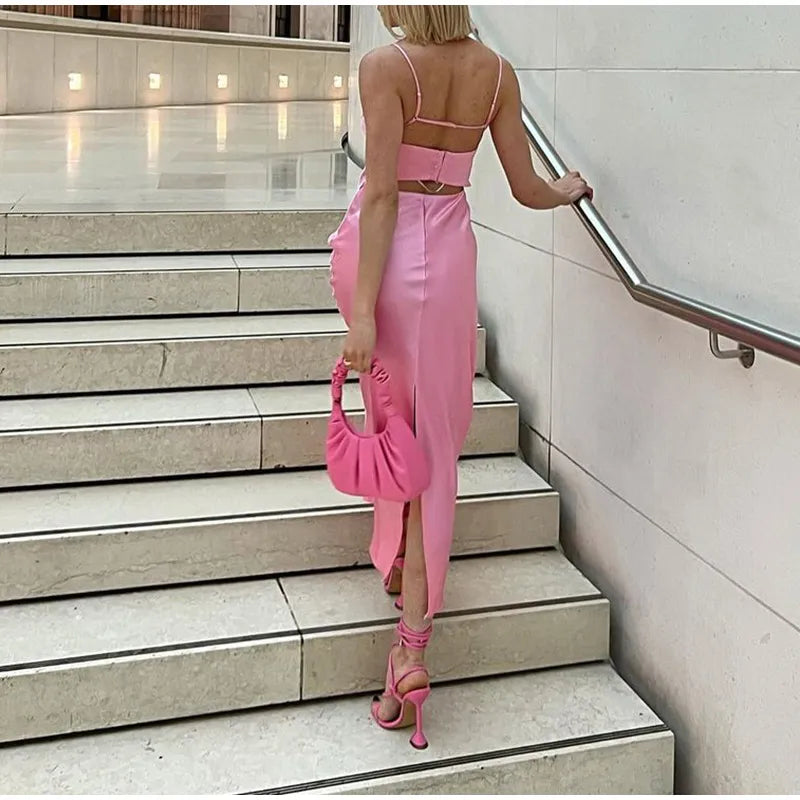 Petite Petals Split Slip Dress