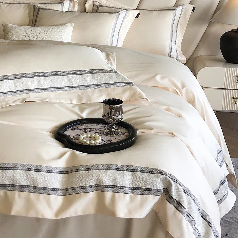 GRADIENT 100% Egyptian Cotton Luxury Embroidery Hotel Style Soft Bedding Set