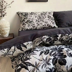 Red Black Duvet Cover Set Ins Floral Twin Queen Size Girls Boys Flat Sheet Pillowcase No Filler Soft Home Decor Bedding Set