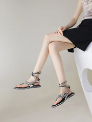 zebra print horsehair clip toe loose buckle flat bottom low Heel