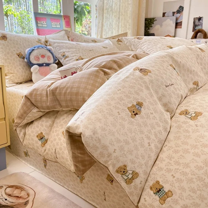 Korean Printed Duvet Cover Twin Queen Soft Comforter Covers Washable Single Double Bedding Home Quilts Cover  (No Pillowcase)